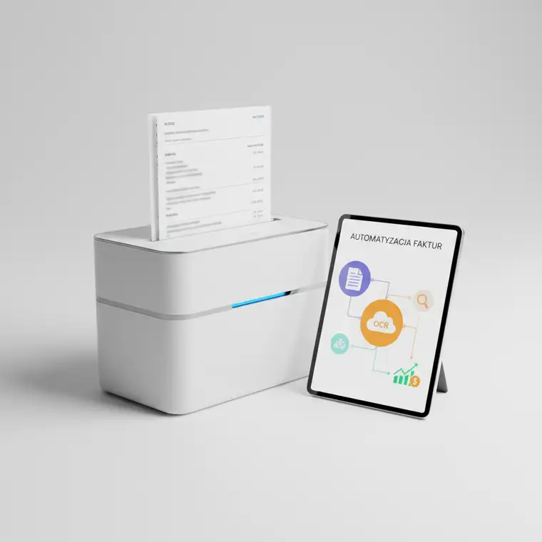 Nowoczesny dział finansów pracujący z systemem automatyzacji obiegu faktur, ekran z danymi księgowymi i OCR pokazuje jak automatyzacja obiegu faktur skraca czas księgowania