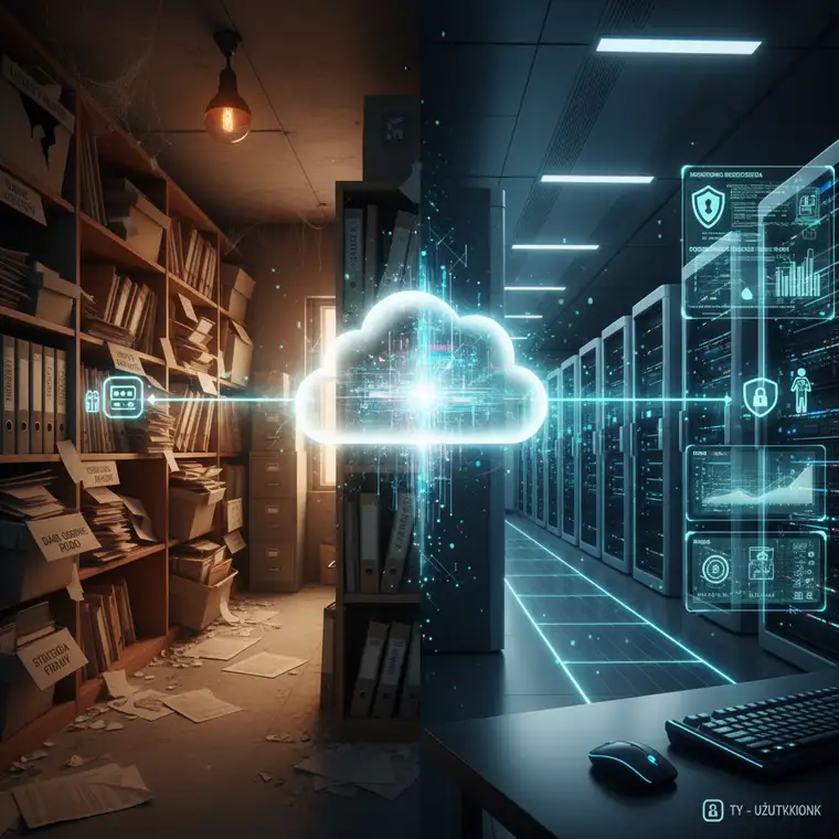 Schemat współdzielonej odpowiedzialności za bezpieczeństwo danych między firmą a dostawcą chmury dla wrażliwych dokumentów