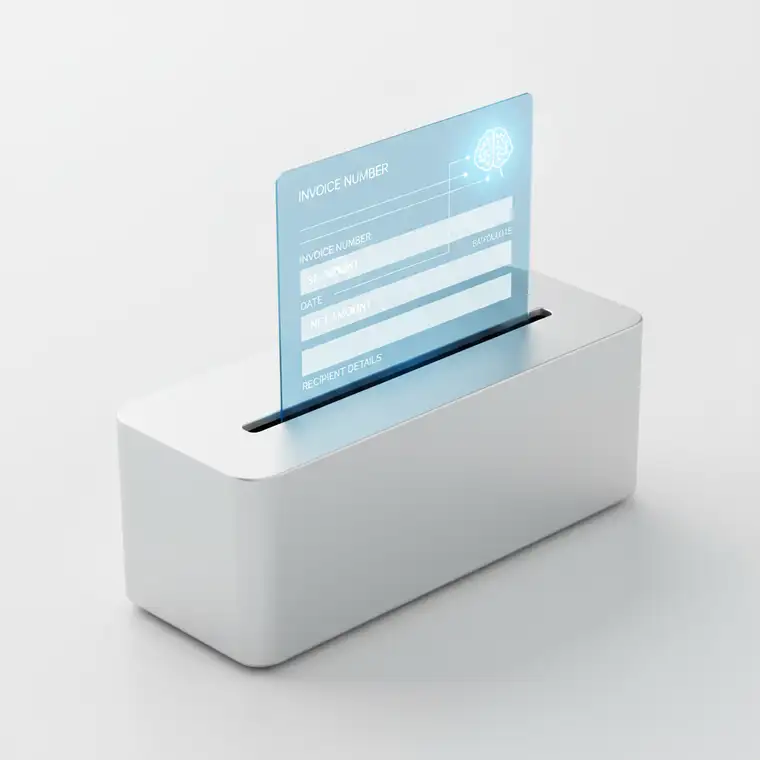 Zespół księgowości korzystający z automatycznego rozpoznawania faktur na ekranie komputera, pokazujący jak technologia oszczędza czas księgowości