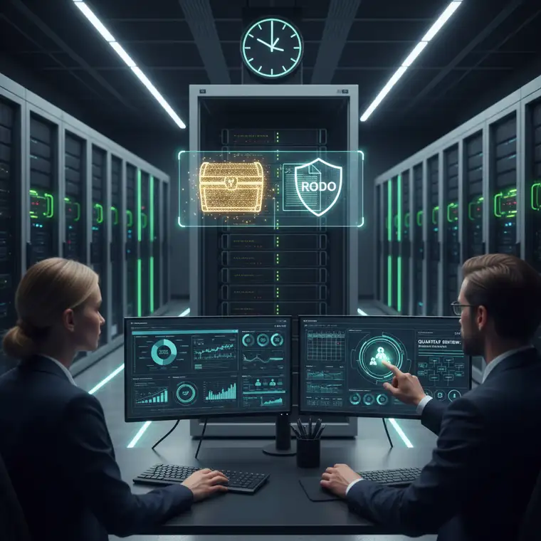 Dashboard systemu DMS pokazujący role użytkowników i poziomy dostępu, ilustrujący kwartalny przegląd uprawnień do dokumentów w firmie