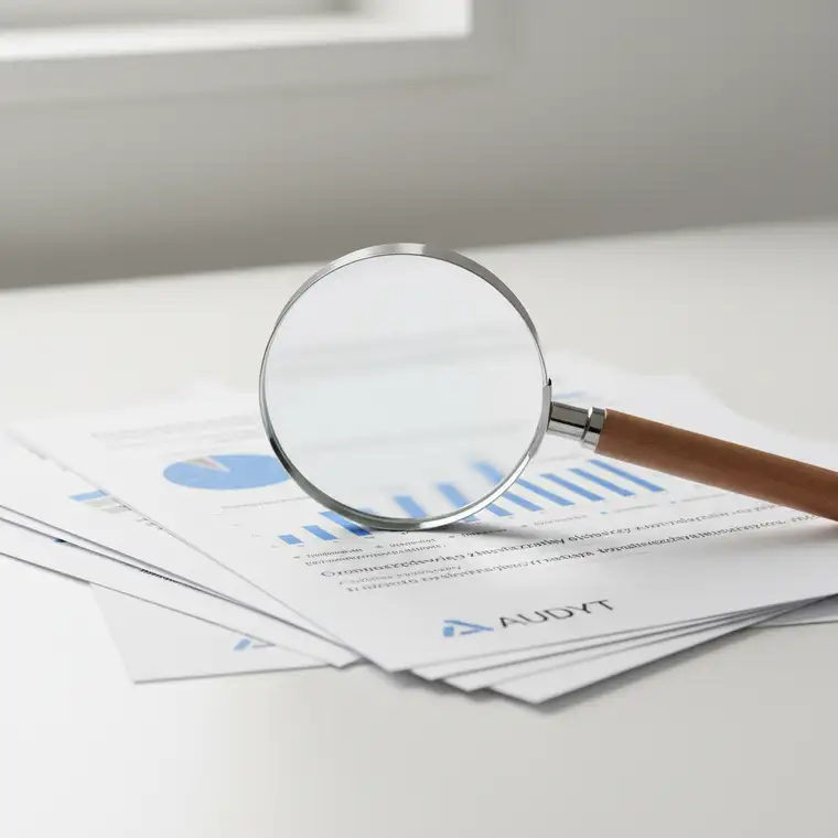 Zespół analizujący obieg dokumentów podczas audytu procesów dokumentowych w nowoczesnym biurze, omawiający ryzyka, koszty i możliwości optymalizacji